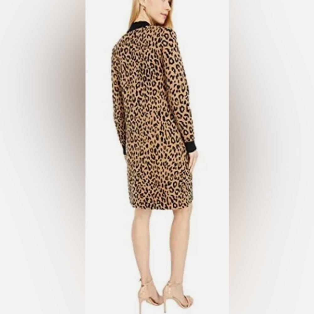 New JCrew Mockneck sweater-dress in leopard - Picture 3 of 6